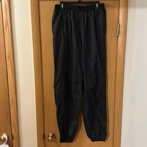Nike Vintage Nylon Track Pants Elastic Waistband Black Size Large
